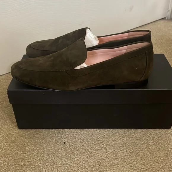 NWT J. CREW olive green suede loafers - Picture 6 of 9